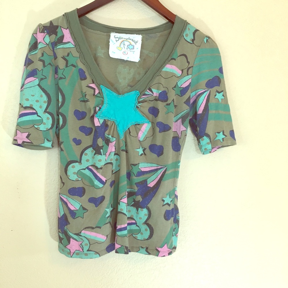 Scrapbook Multicolor Graphic Top